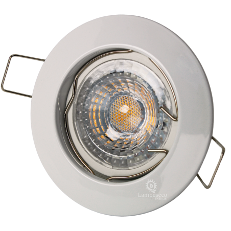 LOT DE 10 SPOT ENCASTRABLE FIXE LED GU10 230V BLANC AVEC COB LED 5W RENDU ENVIRON 50W HALOGENE