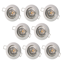 LOT DE 8 SPOT ENCASTRABLE FIXE LED GU10 230V BLANC AVEC COB LED 5W RENDU ENVIRON 50W HALOGENE