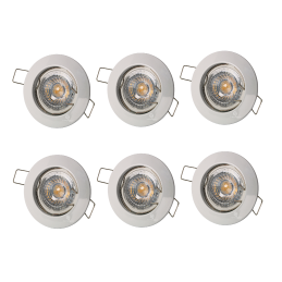 LOT DE 6 SPOT ENCASTRABLE FIXE LED GU10 230V BLANC AVEC COB LED 5W RENDU ENVIRON 50W HALOGENE