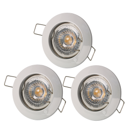 LOT DE 3 SPOT ENCASTRABLE FIXE LED GU10 230V BLANC AVEC COB LED 5W RENDU ENVIRON 50W HALOGENE
