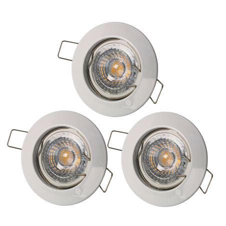 LOT DE 3 SPOT ENCASTRABLE FIXE LED GU10 230V BLANC AVEC COB LED 5W RENDU ENVIRON 50W HALOGENE