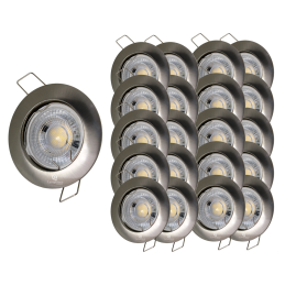 LOT DE 50 SPOT LED FIXE COMPLETE ALU BROSSE AVEC COB LED 5W BLANC FROID