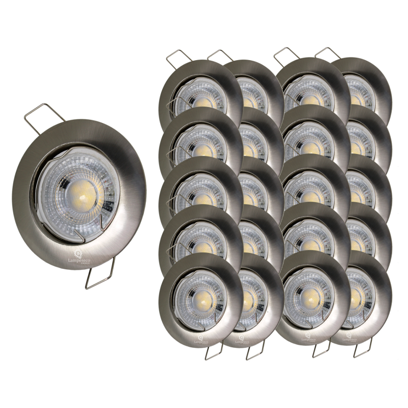 LOT DE 50 SPOT LED FIXE COMPLETE ALU BROSSE AVEC COB LED 5W BLANC FROID LOT DE 50 SPOT LED FIXE COMPLETE ALU BROSSE AVEC COB LED 5W BLANC FROID