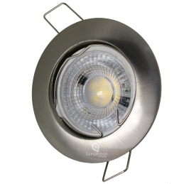 LOT DE 3 SPOT LED FIXE COMPLETE ALU BROSSE AVEC COB LED 5W BLANC FROID