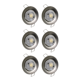 LOT DE 6 SPOT LED FIXE COMPLETE ALU BROSSE AVEC COB LED 5W