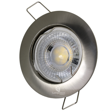 LOT DE 6 SPOT LED FIXE COMPLETE ALU BROSSE AVEC COB LED 5W