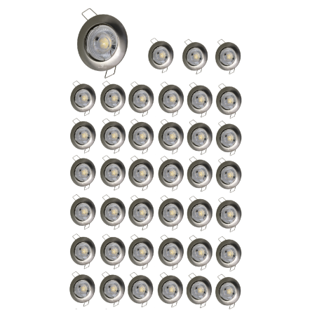 LOT DE 40 SPOT LED FIXE COMPLETE ALU BROSSE AVEC COB LED 5W