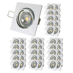 LOT DE 30 SPOT LED CARRE BLANC 230V COB LED 5W RENDU 50W BLANC CHAUD