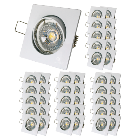 LOT DE 30 SPOT LED CARRE BLANC 230V COB LED 5W RENDU 50W BLANC CHAUD