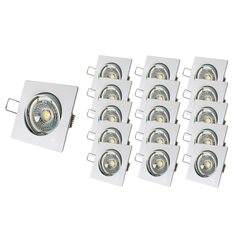 LOT DE 15 SPOT LED CARRE BLANC 230V COB LED 5W RENDU 50W BLANC CHAUD LOT DE 15 SPOT LED CARRE BLANC 230V COB LED 5W RENDU 50W BLANC CHAUD