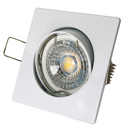 LOT DE 50 SPOT LED CARRE BLANC 230V COB LED 5W RENDU 50W BLANC FROID