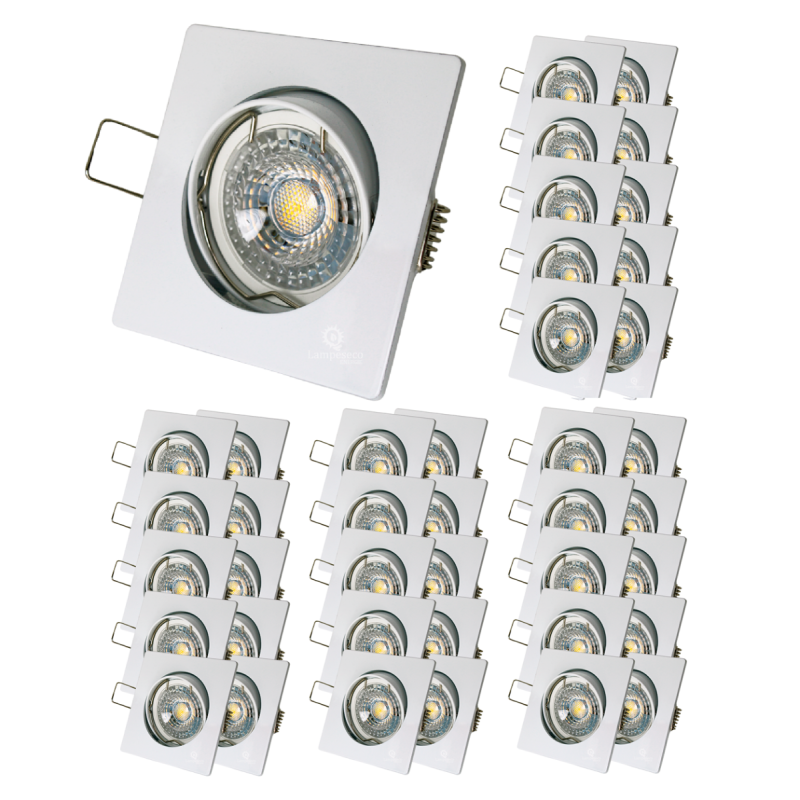 LOT DE 40 SPOT LED CARRE BLANC 230V COB LED 5W RENDU 50W BLANC FROID LOT DE 40 SPOT LED CARRE BLANC 230V COB LED 5W RENDU 50W BLANC FROID