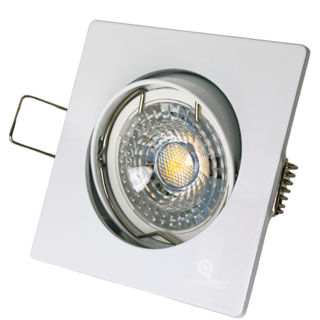 LOT DE 8 SPOT LED CARRE BLANC 230V COB LED 5W RENDU 50W BLANC FROID