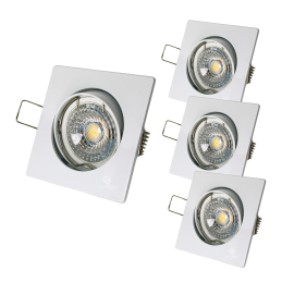 LOT DE 3 SPOT LED CARRE BLANC 230V COB LED 5W RENDU 50W BLANC FROID