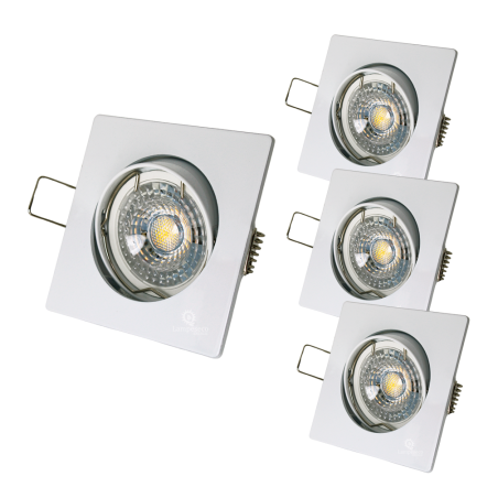 LOT DE 3 SPOT LED CARRE BLANC 230V COB LED 5W RENDU 50W BLANC FROID
