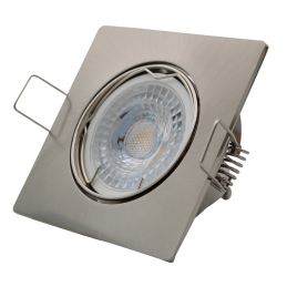 LOT DE 50 SPOT ENCASTRABLE FIXE LED CARRE 230V ALU BROSSE COB LED 5W RENDU 50W BLANC CHAUD