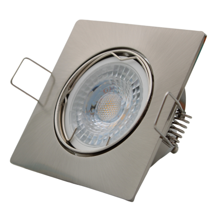 LOT DE 30 SPOT LED CARRE 230V ALU BROSSE COB LED 5W RENDU 50W BLANC CHAUD