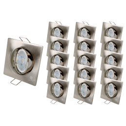 LOT DE 15 SPOT LED CARRE 230V ALU BROSSE COB LED 5W RENDU 50W BLANC FROID
