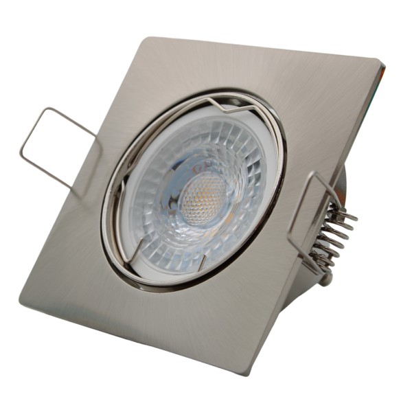 LOT DE 10 SPOT LED CARRE 230V ALU BROSSE COB LED 5W RENDU 50W BLANC FROID