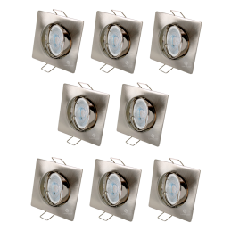 LOT DE 8 SPOT LED CARRE 230V ALU BROSSE COB LED 5W RENDU 50W BLANC FROID
