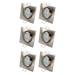 LOT DE 6 SPOT LED CARRE 230V ALU BROSSE COB LED 5W RENDU 50W BLANC FROID
