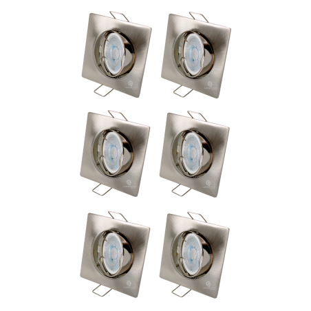 LOT DE 6 SPOT LED CARRE 230V ALU BROSSE COB LED 5W RENDU 50W BLANC FROID