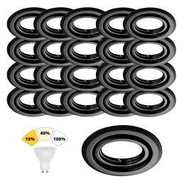 Mettez en lumière votre intérieur avec le Lot de 20 Spots Encastrables Noir Mat 7W