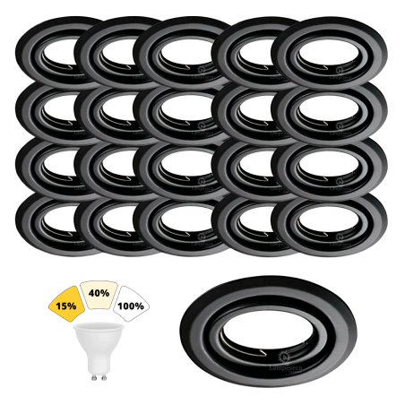 Mettez en lumière votre intérieur avec le Lot de 20 Spots Encastrables Noir Mat 7W