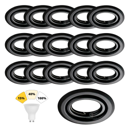 Éclairez votre maison en style avec notre lot de 15 spots encastrables noir mat - 3 intensités réglables & blanc neutre 4000K!