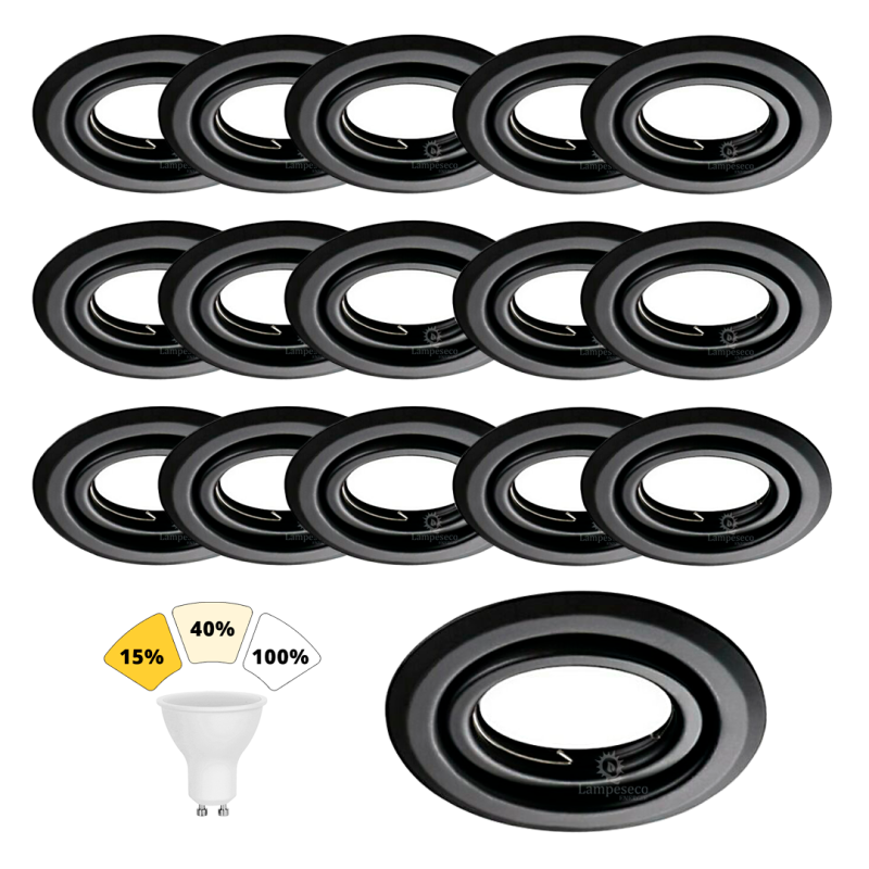Éclairez votre maison en style avec notre lot de 15 spots encastrables noir mat - 3 intensités réglables & blanc neutre 4000K! Éclairez votre maison en style avec notre lot de 15 spots encastrables noir mat - 3 intensités réglables & blanc neutre 4000K!