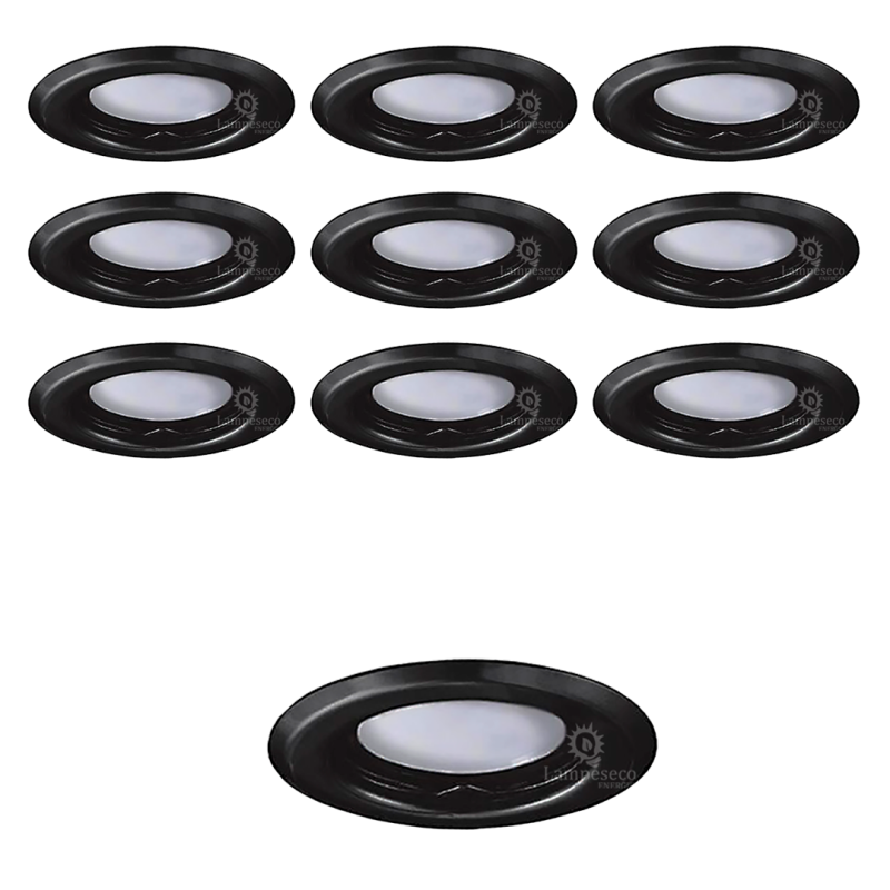 Éclairez votre intérieur avec style: Lot de 10 Spots Encastrables Fixe Noir Mat avec LED Blanc Chaud 3000K ???? Éclairez votre intérieur avec style: Lot de 10 Spots Encastrables Fixe Noir Mat avec LED Blanc Chaud 3000K ????