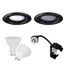 15 Spots encastrables noirs avec LED 5W - Économisez l\'énergie et l\'argent!