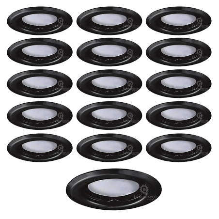 15 Spots encastrables noirs avec LED 5W - Économisez l\'énergie et l\'argent!