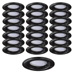 Éclairez votre intérieur avec style : Lot de 25 Spots Encastrables Noirs Mat avec LED 5W Blanc Chaud ! ????
