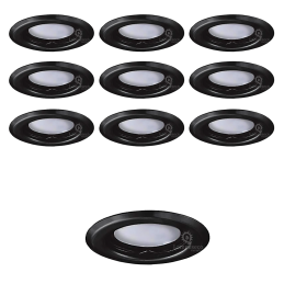 Éclairez votre maison avec style : Lot de 10 Spots Encastrables Fixe Noir Mat avec LED 5W Blanc Neutre