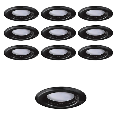 Éclairez votre maison avec style : Lot de 10 Spots Encastrables Fixe Noir Mat avec LED 5W Blanc Neutre
