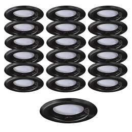 Éclairez votre intérieur avec style : Lot de 20 Spots Encastrables noir mat LED 5W équiv. 50W Blanc Neutre 4000K