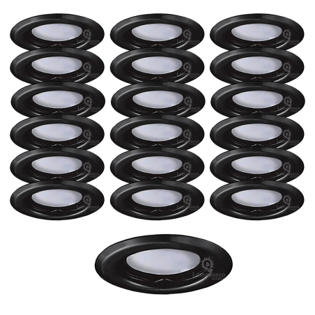 Éclairez votre intérieur avec style : Lot de 20 Spots Encastrables noir mat LED 5W équiv. 50W Blanc Neutre 4000K
