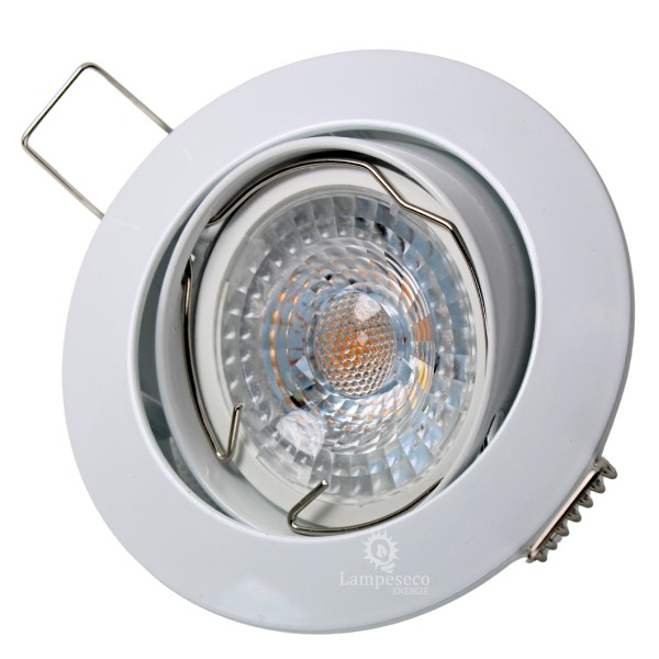 Lot de 50 Spot led ronde blanc orientable 38° blanc chaud