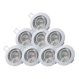 Lot de 8 Spot led ronde blanc orientable 38° blanc chaud