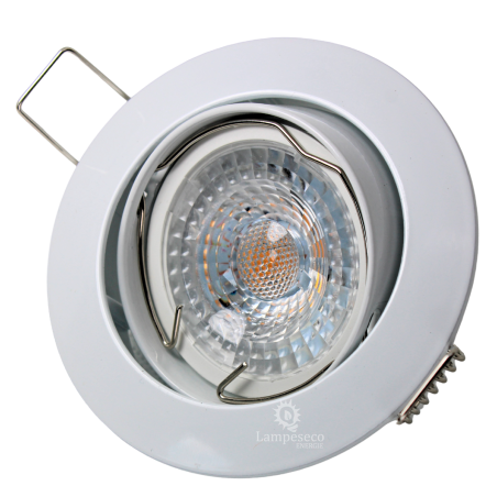 LOT DE 6 SPOT LED RONDE BLANC 230V COB LED 5W RENDU 50W BLANC CHAUD