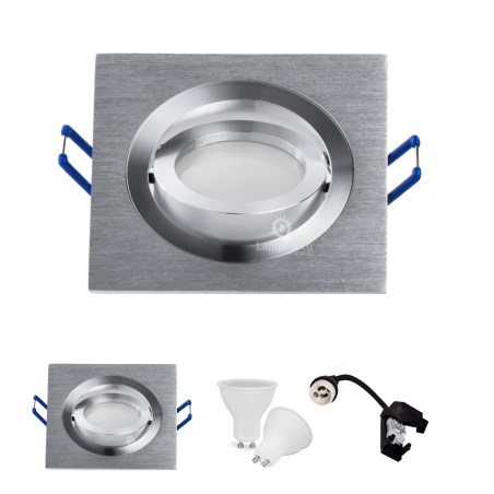 Découvrez l\'éclatant Pack de 2 Spots LED carrés 5W - Blanc Neutre!