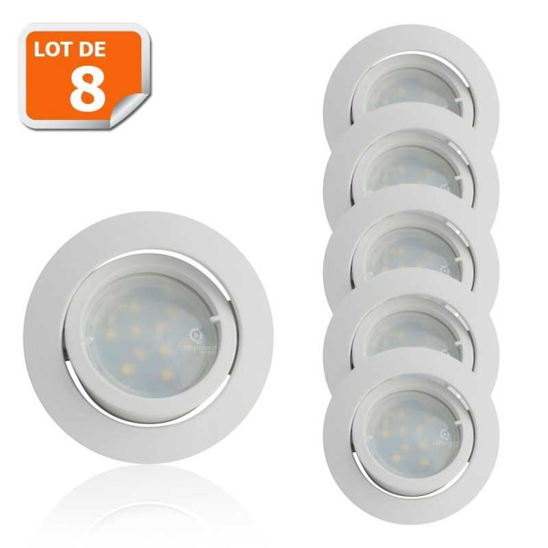 Spot Led Encastrable Complete Blanc Orientable lumière Blanc Neutre Spot Led Encastrable Complete Blanc Orientable lumière Blanc Neutre