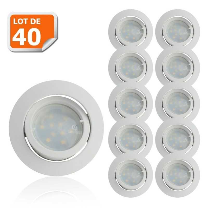 Spot Led Encastrable Complete Blanc Orientable lumière Blanc Chaud Spot Led Encastrable Complete Blanc Orientable lumière Blanc Chaud