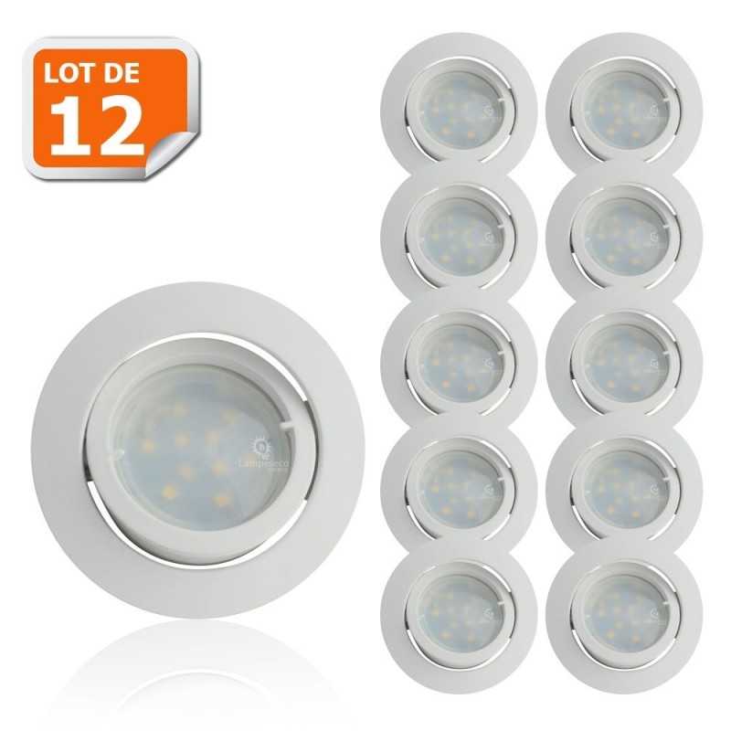 Spot Led Encastrable Complete Blanc Orientable lumière Blanc Chaud Spot Led Encastrable Complete Blanc Orientable lumière Blanc Chaud