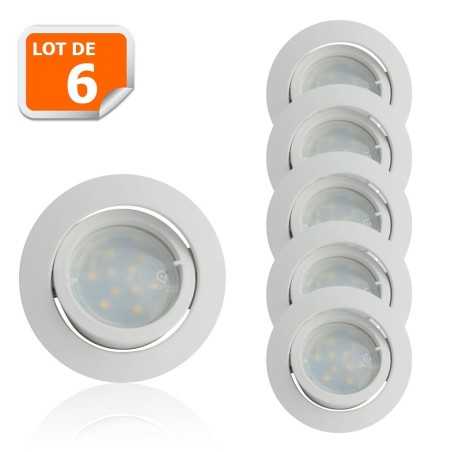 Spot Led Encastrable Complete Blanc Orientable lumière Blanc Chaud
