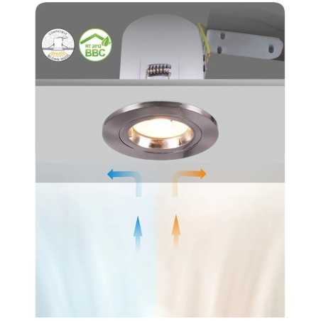 Éclairez votre espace avec style : Lot de 10 spots BBC Orientables Alu Brossé 100mm + douille GU10 automatique