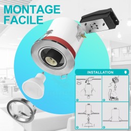 Éclairez vos espaces avec style : Support de spot BBC Orientable Inox 100mm GU10