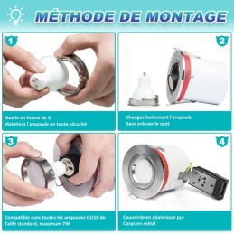 Éclairez vos espaces avec style : Support de spot BBC Orientable Inox 100mm GU10