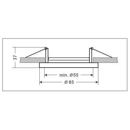 FIXATION SPOT SALLE DE BAIN ETANCHE CHROME POUR AMPOULE HALOGENE OU LED IP44